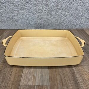Dansk Kobenstyle Beige Enamel Cast Iron Rectangle 13x10 Baking Roasting France